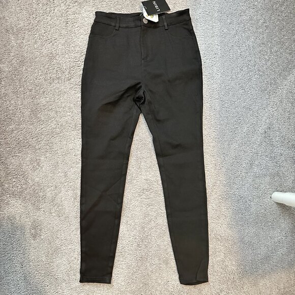 LIBIN Women's Stretch Work Pants Skinny-Leg Slacks Slim Fit Golf UPF 50+ Black - Picture 2 of 10